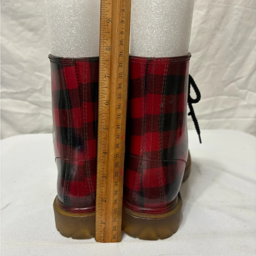 Dirty Laundry Red and Black Plaid Sole Boots